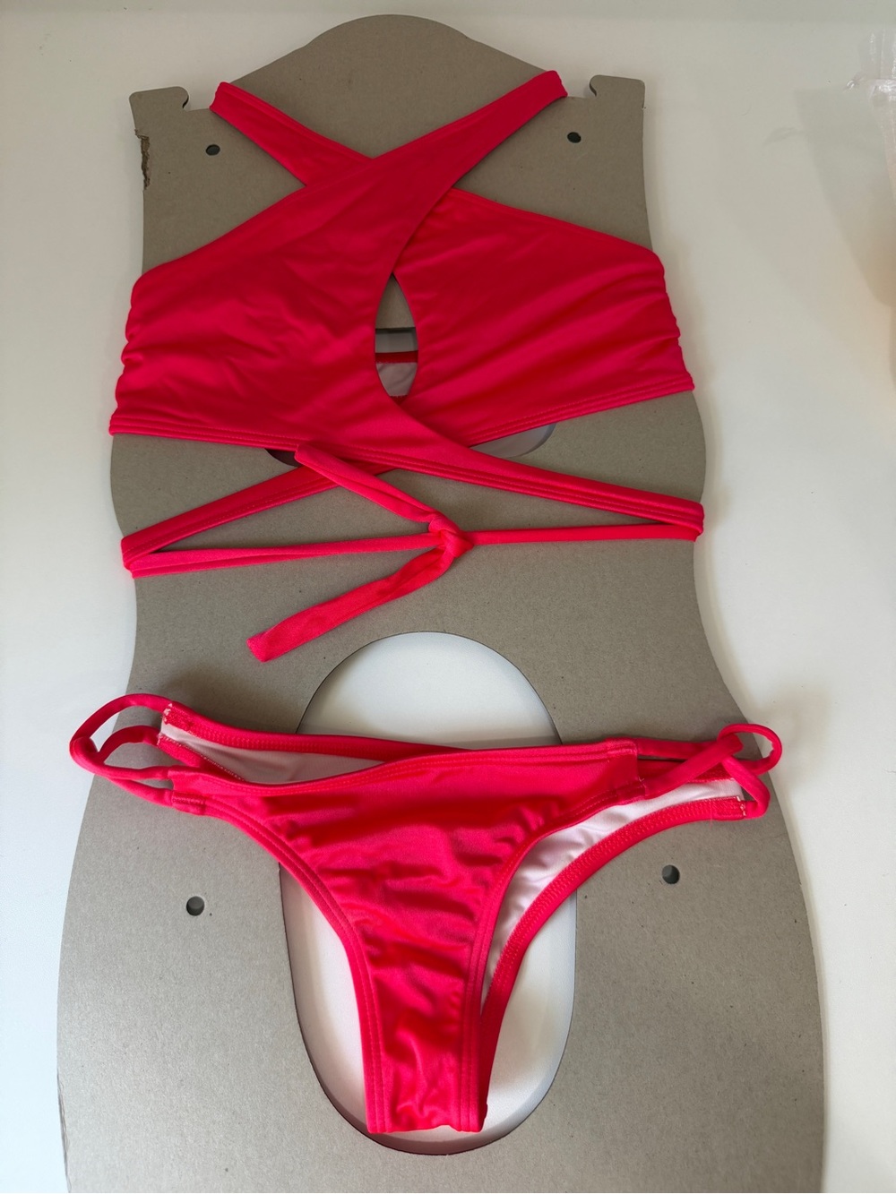 Victoria's Secret Hot Pink Strappy Bikini Set